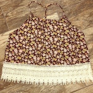 La Hearts floral crop top